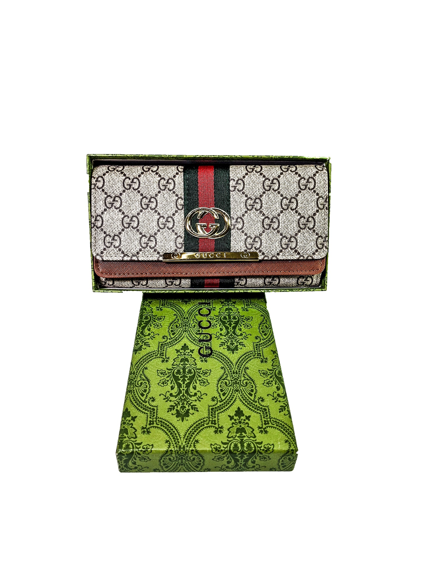 Elegant Brown Wallet – Gucci Style Design with Premium Stitching