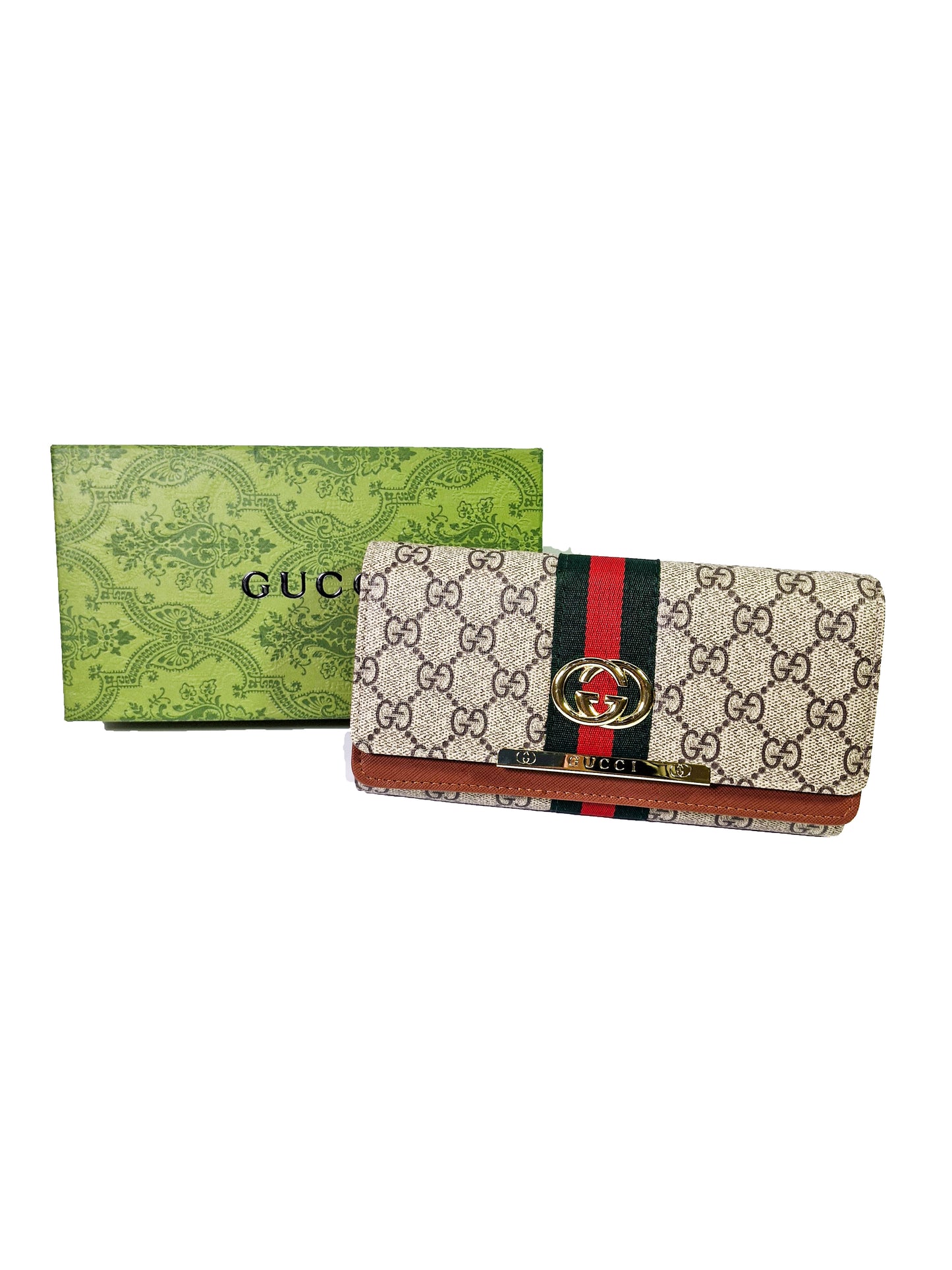 Elegant Brown Wallet – Gucci Style Design with Premium Stitching