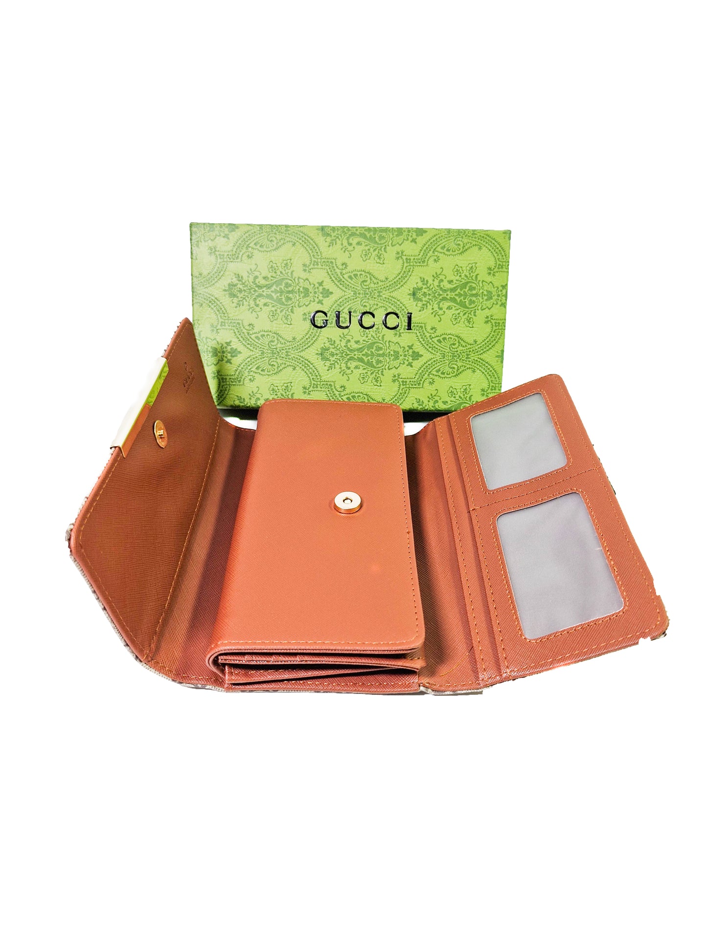 Elegant Brown Wallet – Gucci Style Design with Premium Stitching